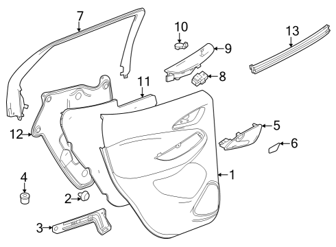 2024 Buick Encore GX Interior Trim - Rear Door Diagram