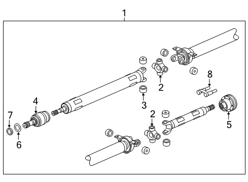 2012 Cadillac SRX Drive Shaft - Rear Diagram