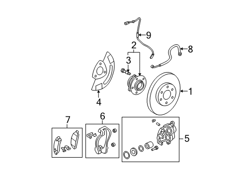 2014 GMC Acadia Brake Components, Brakes Diagram 1 - Thumbnail