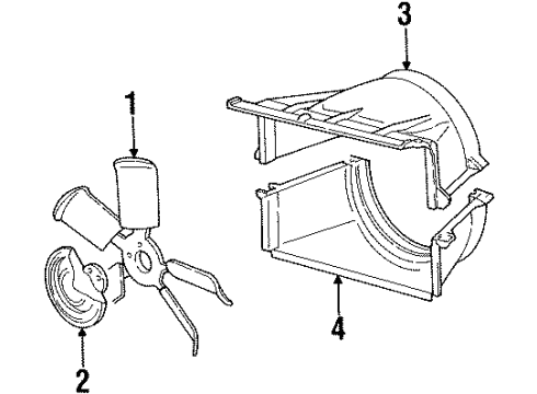 1991 Chevy K3500 Shroud, Radiator Fan Lower Diagram for 15697856