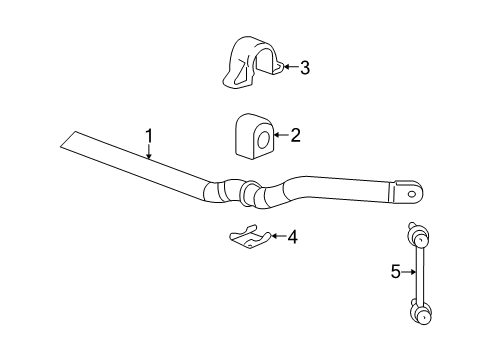 2009 Cadillac SRX Stabilizer Bar & Components - Front Diagram 1 - Thumbnail