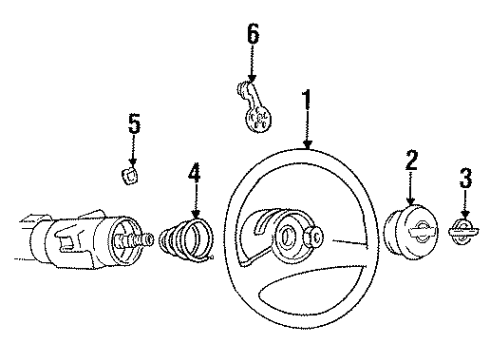 1986 Chevy Corvette Steering Wheel & Trim Diagram