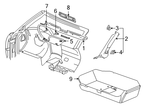 2005 Cadillac XLR Retainer, Sunshade *Neutral Diagram for 10346242