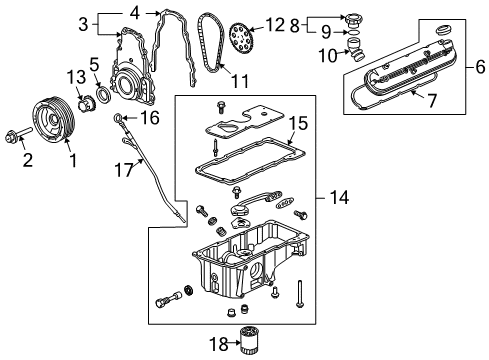 2006 Buick Rainier Engine Parts & Mounts, Timing, Lubrication System Diagram 4 - Thumbnail