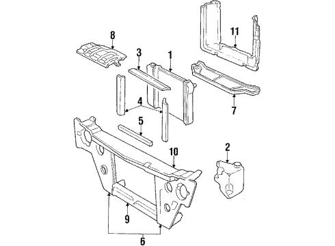 1987 Pontiac T1000 Radiator & Components Diagram