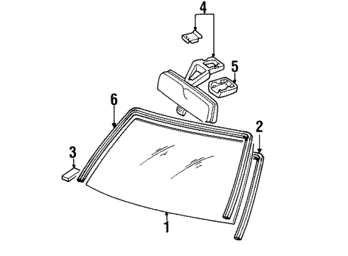 1999 Chevy Prizm Cover,Inside Rear View Mirror Mount Diagram for 94858364