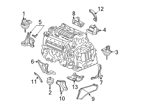 2005 Pontiac Bonneville Engine & Trans Mounting Diagram 2 - Thumbnail