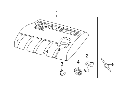 2013 Chevy Corvette Insulator, Intake Manifold Sight Shield Diagram for 12586893