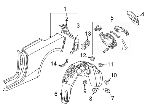 2018 Buick Cascada Panel Assembly, Body Side Outer Rear Diagram for 39086969