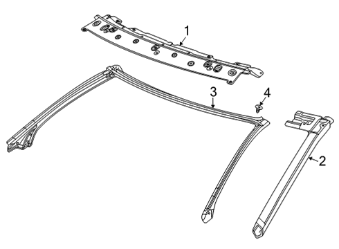 2023 Chevy Corvette Windshield Header & Components Diagram 1 - Thumbnail