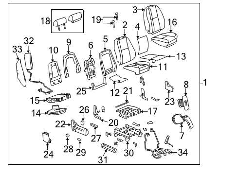 2014 GMC Sierra 2500 HD Cover, Driver Seat Cushion *Light Ttnum Diagram for 20781579