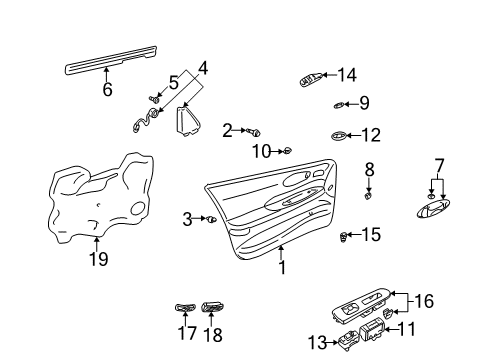 2004 Buick LeSabre Interior Trim - Front Door Diagram