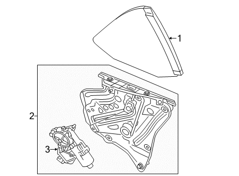 2012 Chevy Camaro Quarter Panel - Glass & Hardware Diagram