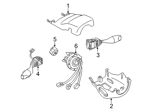 2005 Pontiac GTO Cover Assembly, Steering Column Upper Trim *Anthracite Diagram for 92162622