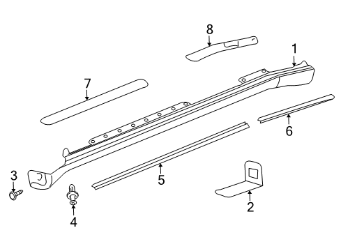 2004 Oldsmobile Bravada Exterior Trim - Pillars, Rocker & Floor Diagram