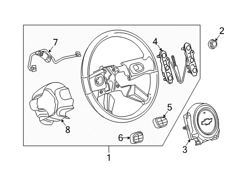 2003 Chevy SSR Steering Column & Wheel, Shroud, Switches & Levers Diagram 3 - Thumbnail