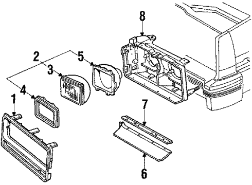 1984 Cadillac Eldorado Headlamps, Electrical Diagram