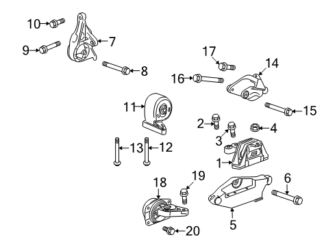 2010 Cadillac SRX Engine & Trans Mounting Diagram 2 - Thumbnail