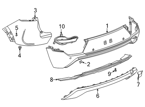 2023 Chevy Trailblazer Bumper & Components - Rear Diagram 3 - Thumbnail