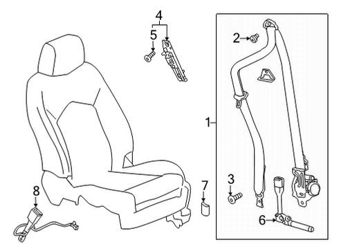 2023 GMC Hummer EV Pickup Front Seat Belts Diagram