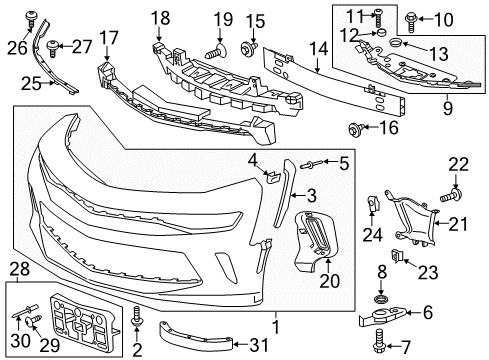 2016 Chevy Camaro Front Bumper Diagram 1 - Thumbnail