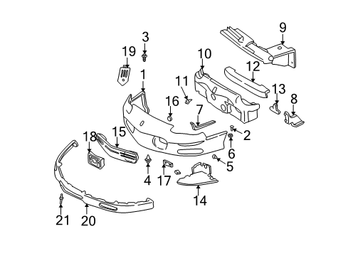 2001 Chevy Camaro Front Bumper Diagram