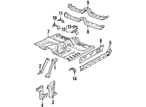 1993 Saturn SC2 Panel, Body Hinge Pillar Inner Diagram for 21080643