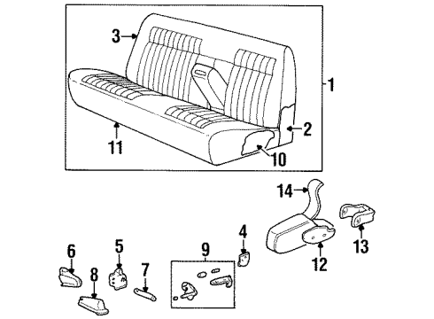 1992 GMC C3500 Pad Asm,Front Seat Back Diagram for 15662493