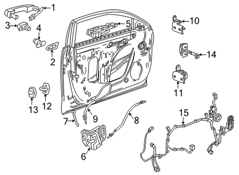 2024 Cadillac CT4 Lock & Hardware Diagram 1 - Thumbnail