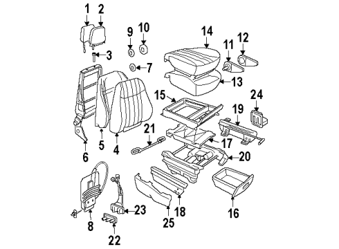 1997 Oldsmobile Silhouette Wire Asm,Passenger Seat Adjuster Latch Diagram for 12532305