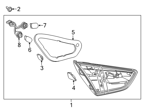 2019 Chevy Cruze Seal, Rear Fascia Signal Lamp Diagram for 39040353