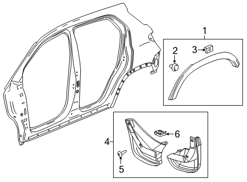 2018 Chevy Trax Exterior Trim - Quarter Panel Diagram