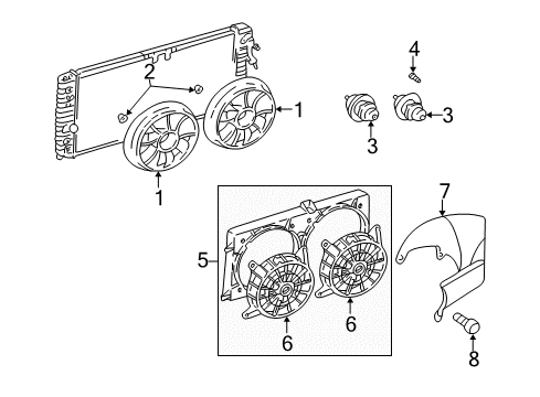 2004 Pontiac Grand Am Fan Kit,Engine Electric Coolant Diagram for 12362564