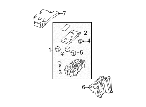 2011 Buick Lucerne Bracket Assembly, Multiuse Relay & Fuse Diagram for 25904982