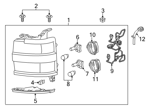 2016 Chevy Silverado 3500 HD Bulbs Diagram 2 - Thumbnail