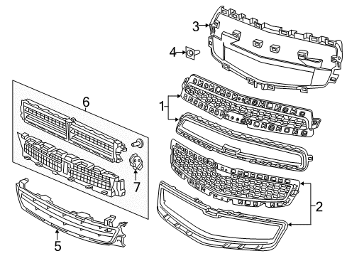 2013 Chevy Malibu Grille & Components Diagram