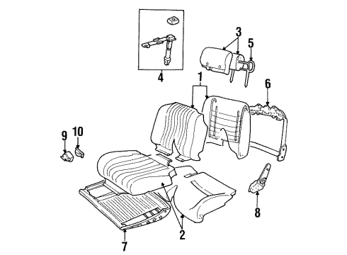 1995 Chevy Monte Carlo Cush Assembly, P/D Seat Pad & Cover *Gray Diagram for 16803902