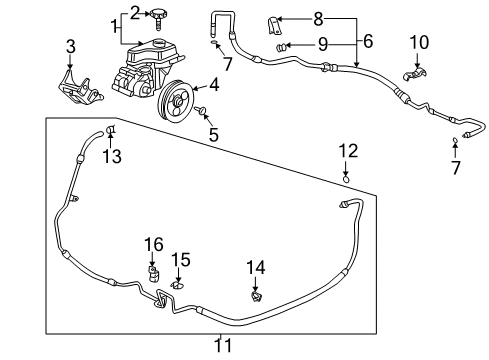 2000 Cadillac DeVille Protector, P/S Pump Shaft Diagram for 25644222