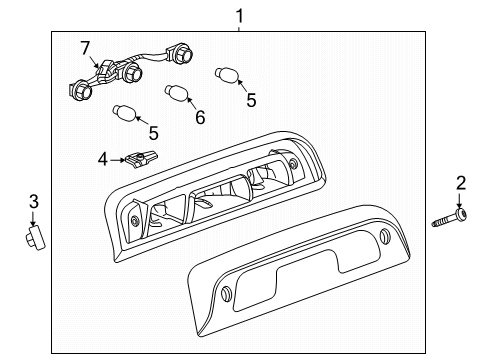 2022 Chevy Silverado 1500 High Mount Lamps Diagram 2 - Thumbnail