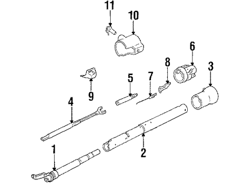 1991 Cadillac Brougham Steering Column, Steering Wheel Diagram 3 - Thumbnail