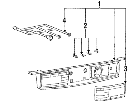 1996 Buick LeSabre Backup & License Lamps Diagram