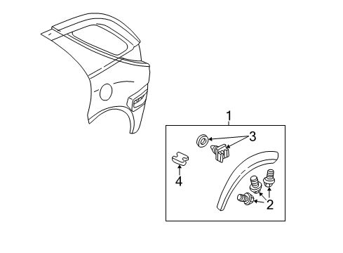 2006 Buick Rendezvous Exterior Trim - Quarter Panel Diagram