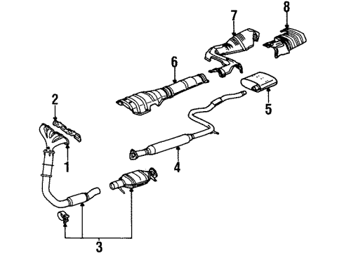 2000 Saturn SC2 Shield, Exhaust Pipe Heat Diagram for 21012991