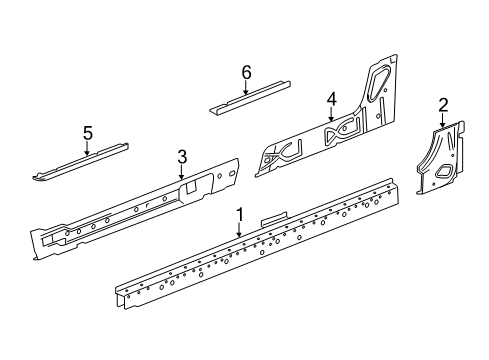 2016 Chevy Suburban Reinforcement Assembly, Body Side Outer Panel Diagram for 23287546