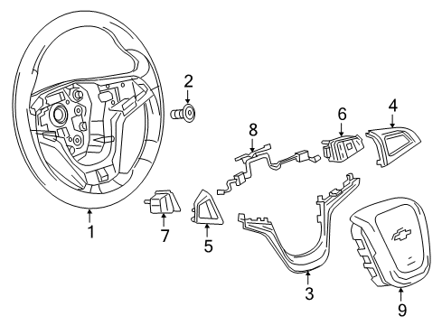 2013 Chevy Caprice Steering Column, Steering Wheel Diagram 4 - Thumbnail