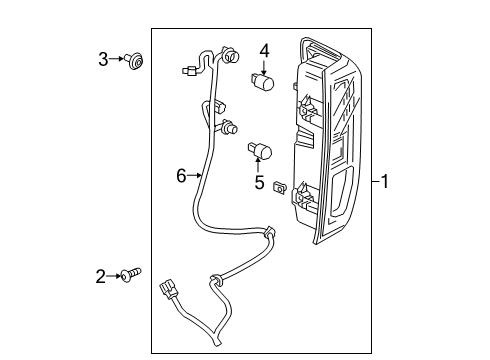 2022 GMC Sierra 1500 Tail Lamps Diagram 2 - Thumbnail