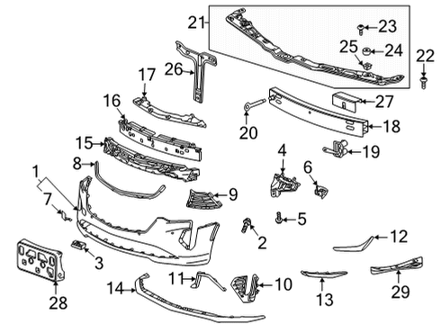 2023 Cadillac CT4 Molding, Front Bpr Fascia Diagram for 84433216