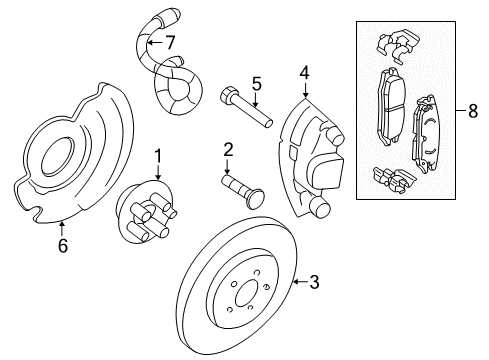 2001 Oldsmobile Alero Front Brakes Diagram