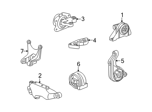 2008 Saturn Vue Mount Asm,Engine *Purple Diagram for 19181798