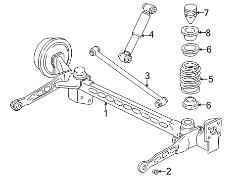 2005 Pontiac Montana Rear Suspension, Control Arm Diagram 3 - Thumbnail